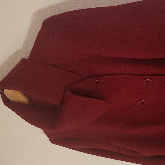 Vintage Lane Bryant Double Breasted Deep Red Peacoat sz 14/16 Lined, Wool Blend - Picture 5 of 14